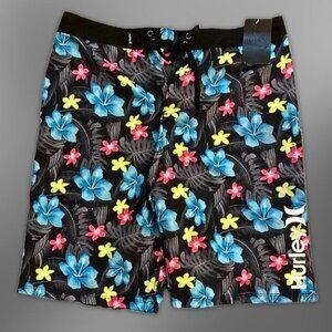 Hurley Board Shorts Lightweight Quick-Drying Fabric Floral Multicolor Kids NWT